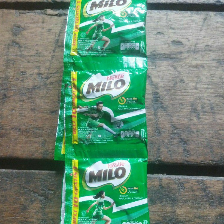 

Terlaris Milo saset 22 gram 1 renceng isi 10 bgks Ready