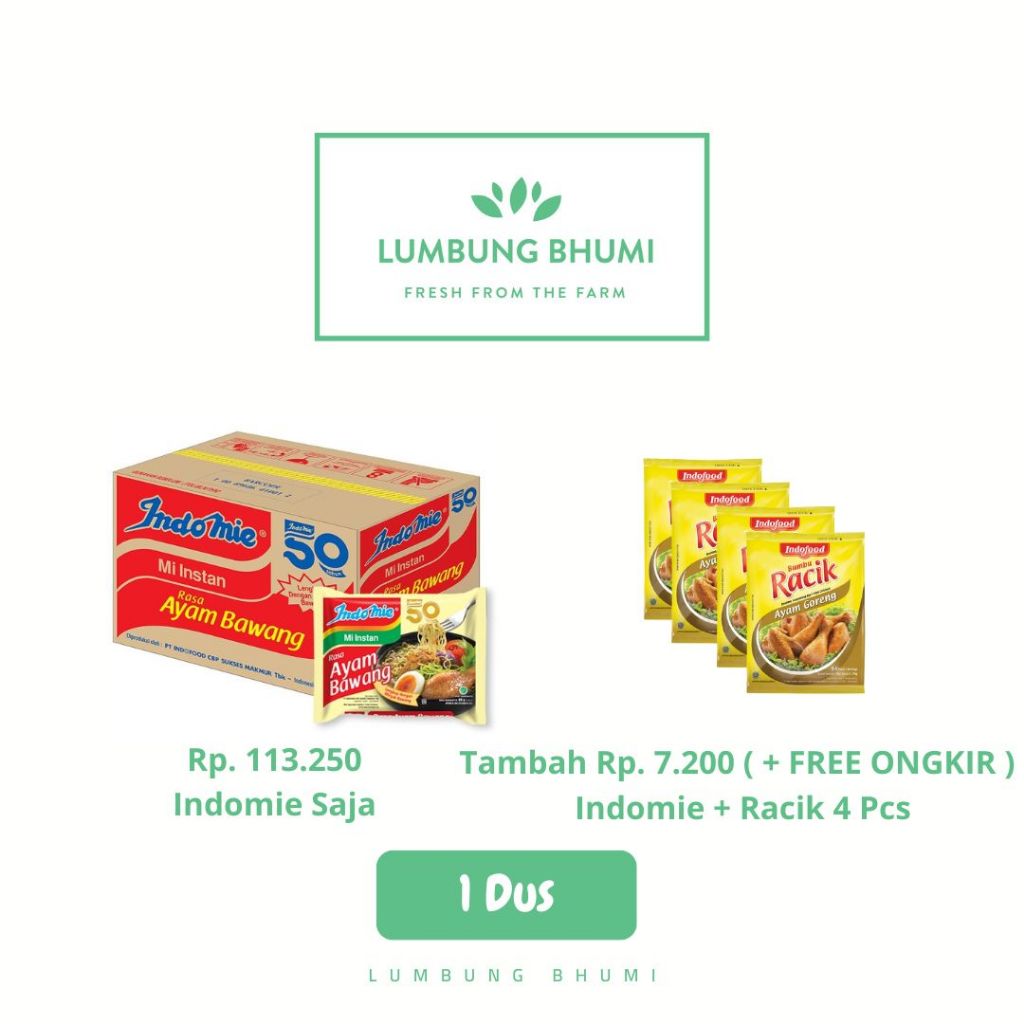 

INDOMIE Mi Ayam Bawang 69 Gr 1 Dus - Lumbung Bhumi Grosir