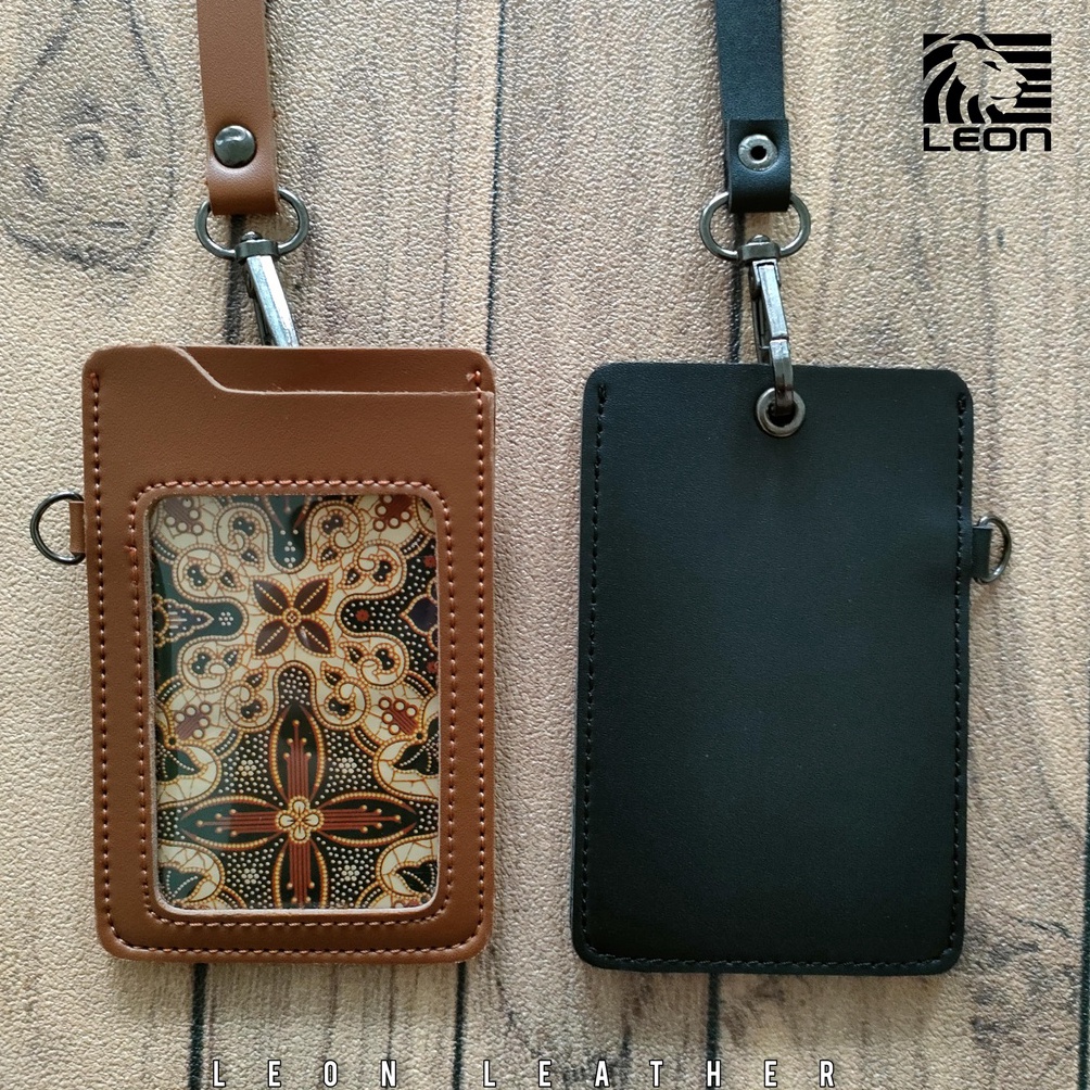 

B3stseller Name Tag ID Card Kulit Name Tag Kulit Id Card holder kulit Lanyard Kulit 2 Slot NTS032 [204]