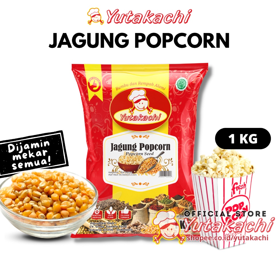 

T3rbaru Jagung Popcorn 1Kg Yutakachi / Popcorn Mentah Original / Yutakachi-Kemasan-1Kg Order lagi