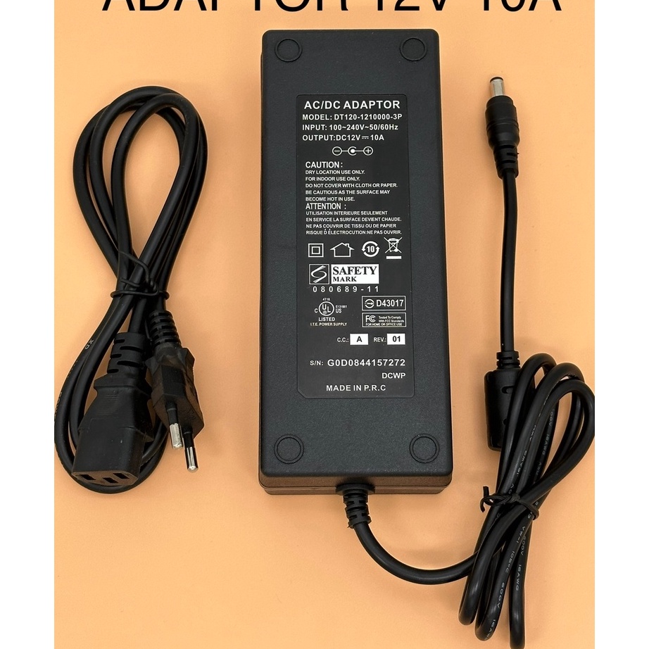 Ready Stock ADAPTOR 12V 10A POWER SUPPLY 12V 10A SWITCHING ADAPTOR LED Strip Monitor 12V 10A ADAPTOR