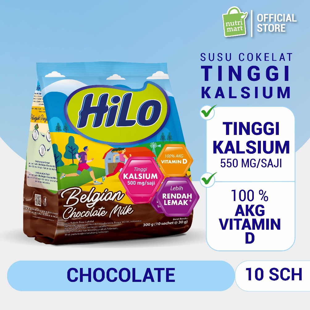 

DiSk0n HiLo Active Belgian Chocolate 300 gram (10 Sachet) - Susu Tinggi Kalsium Trendy