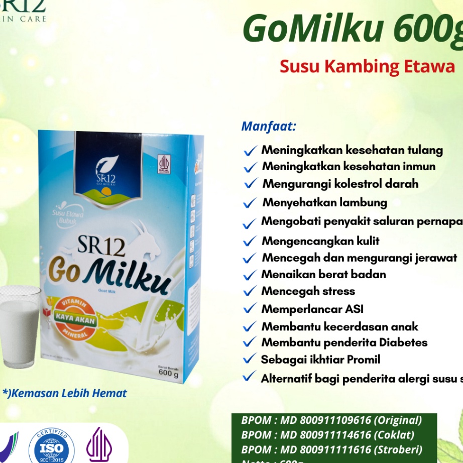

Pasti Murah Susu Gomilku SR12 Susu Kambing Etawa Bubuk Kualitas Premium Kemasan Hemat 600 gram Laris