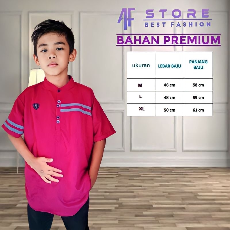 baju Koko katun import anak laki-laki (umur 7-13tahun) termurah / baju Koko / baju anak / Koko anak 