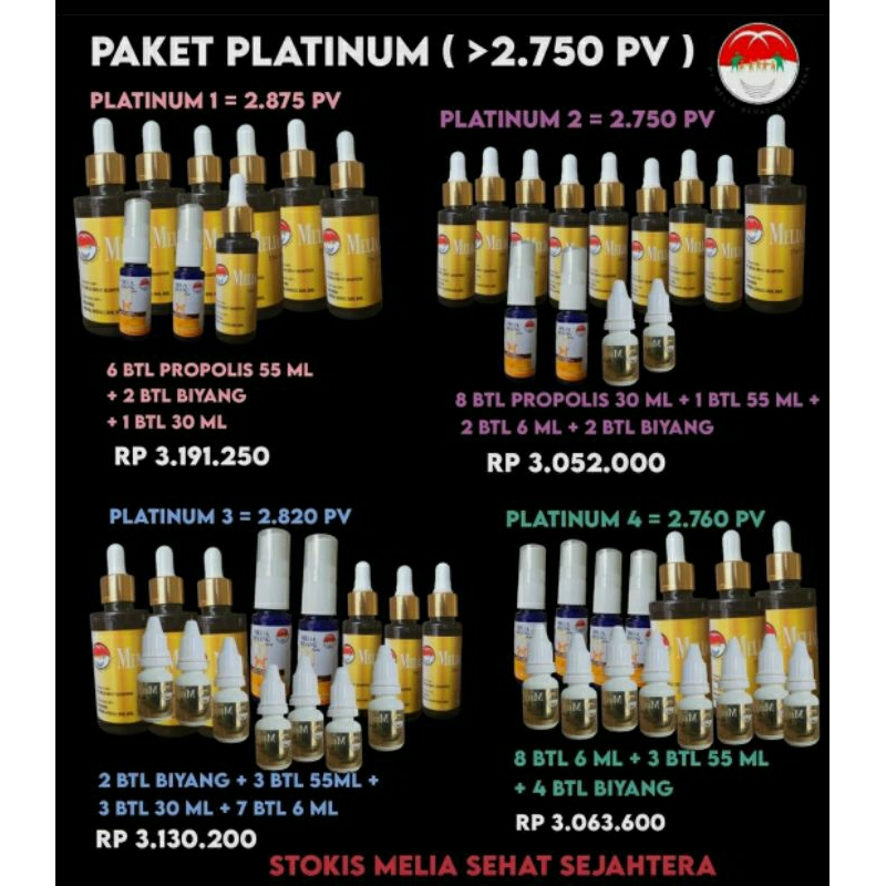 1 paket platinum Melia propolis