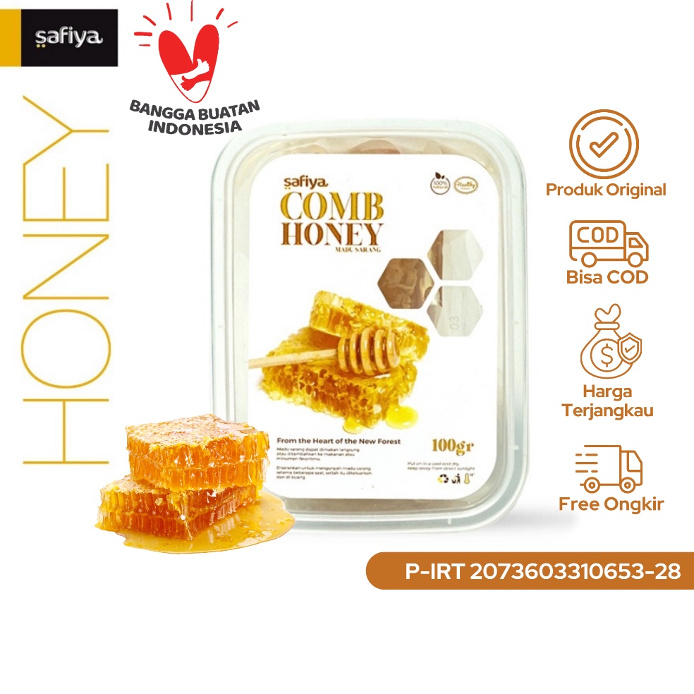 

[♤Y10&] Madu Sarang Asli 100 gr Raw Honey Comb Safiya Food Promo Terpopuler