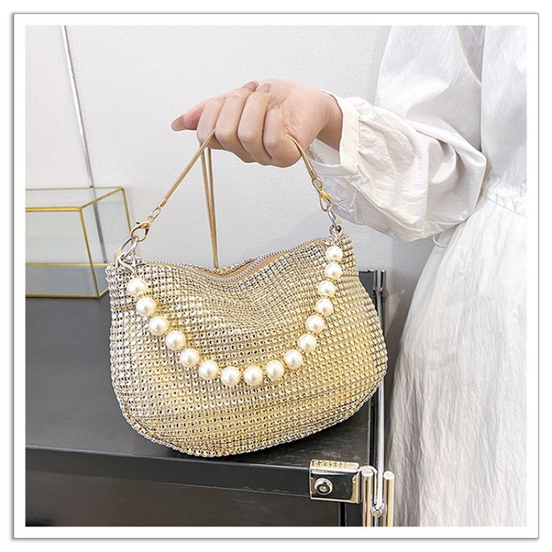 TAS SELEMPANG DIAMOND PESTA / SLING BAG PERMATA MUTIARA FASHION ELEGAN