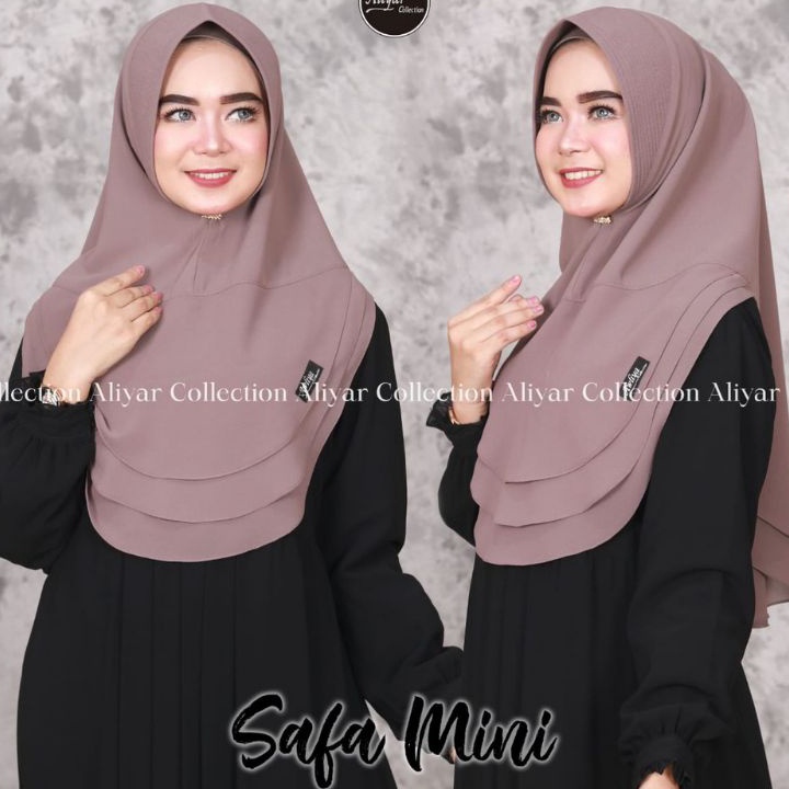 Readystock Khimar safa mini/original Aliyar by Awliya/kerudung instan/hijab mini/hijab polos/ceruty 