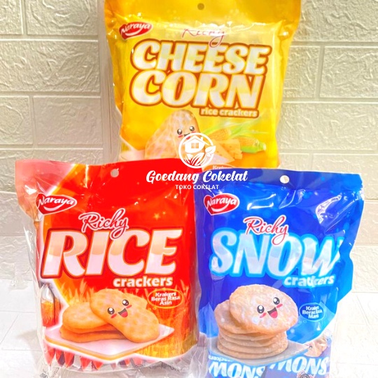 

Ready Naraya Richy Snow Rice Cheese Corn Crackers Kreker Beras 120 gr ➭➱✥❄