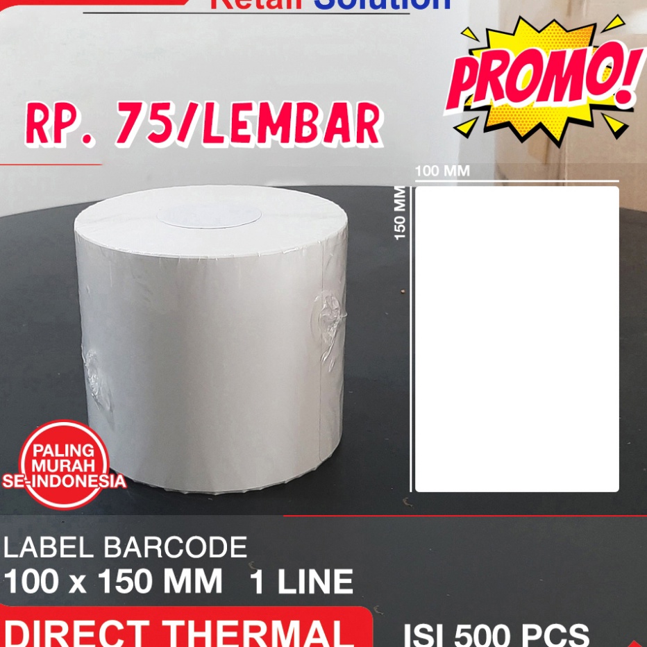 

[KODE FPCQY] Label Thermal Resi Stiker 100x150 mm / 100 x 150 mm / 100x150mm 500pcs