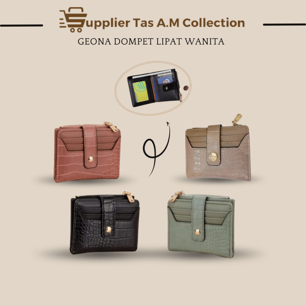 A.M GEONA - Dompet Wanita/Dompet Kecil Wanita/Dompet Lipat Wanita/Dompet Wanita Kecil/Dompet Wanita 