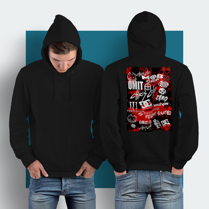 Jaket Hoodie Chris Cole Skateboarder DC Shoes Hoodie Jumper Pullover & Zipper (Ritsleting) Bahan Cot