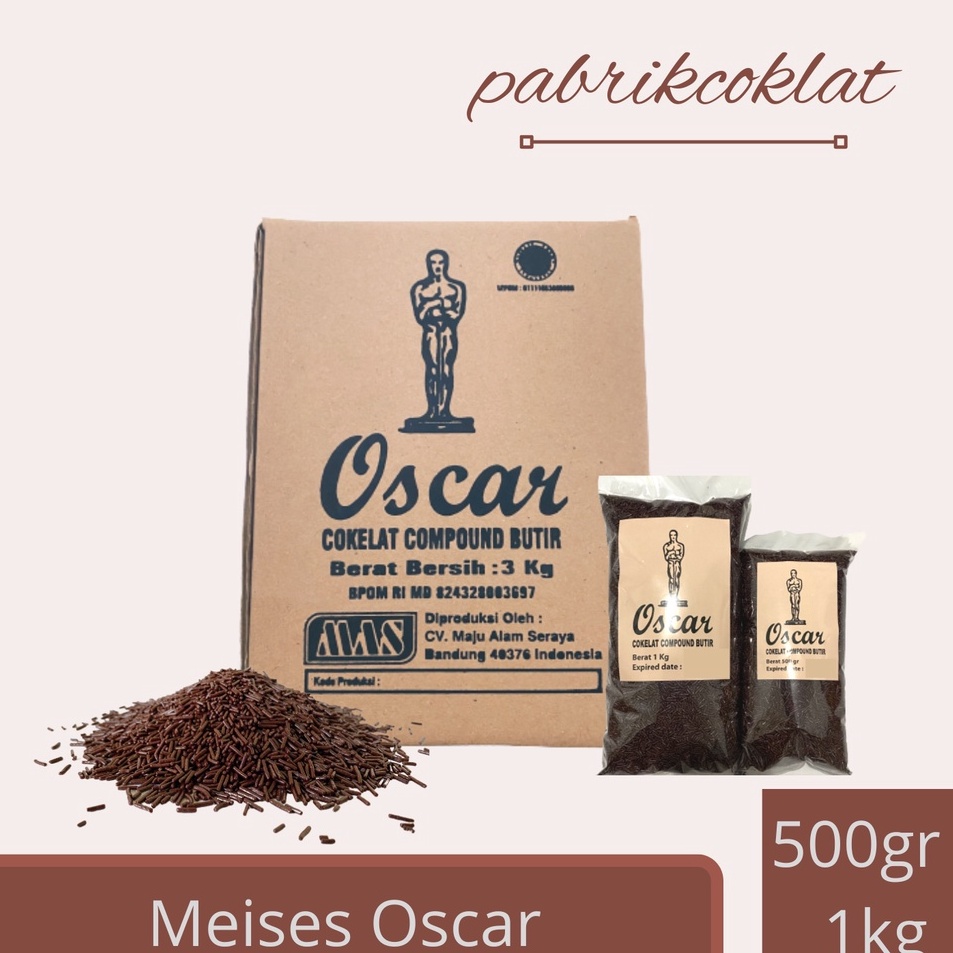 

[KODE PRODUK JWHMM8486] OSCAR Meises / Coklat Butir / Meses Coklat 500g / 1kg repack