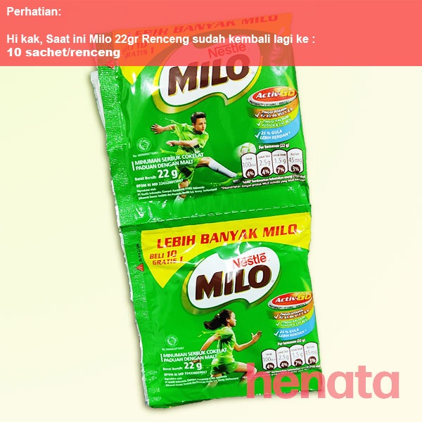 

Milo Sachet 22gr Renceng