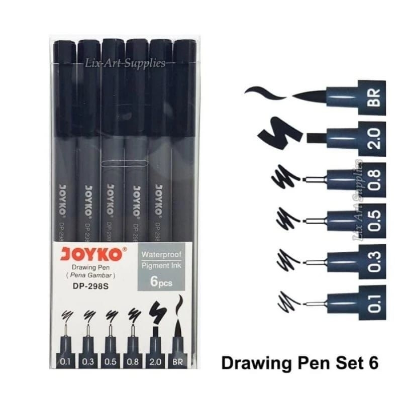 Drawing pen/pena gambar Joyko set waterproof Dp-298S