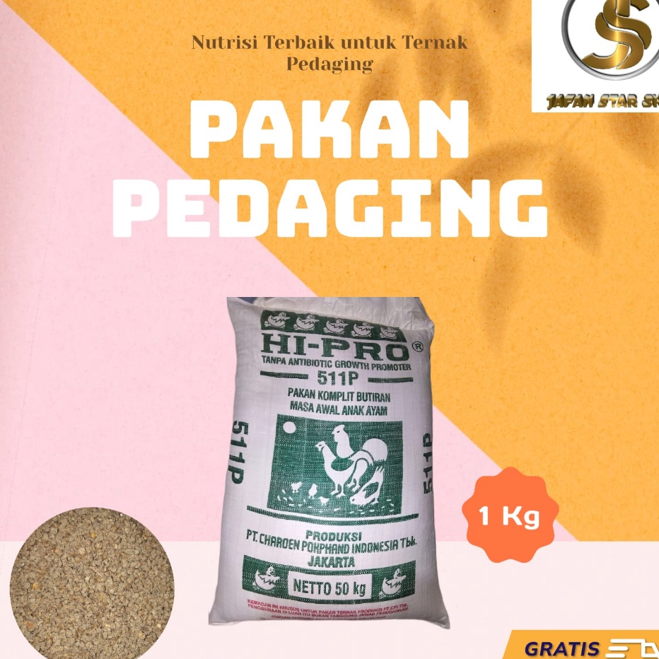 Ready✭➭ 511 P Pakan Ayam Pedaging Pur ayam bebek ayam kampung Jangkrik dikemas 1 kg S33