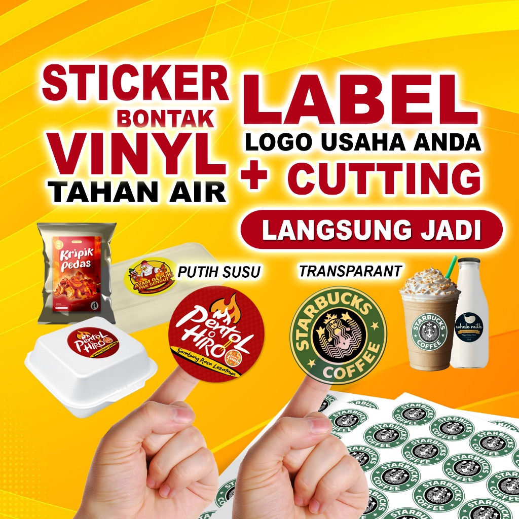 

Cetak stiker custom Cutting A3+ Bontak / Kromo / sticker label / sticker custom