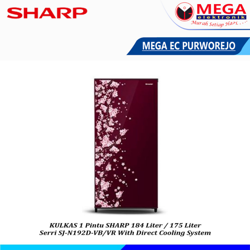 LEMARI ES SHARP 1 PINTU SJ-N192D-VB/VR / SJ N192 D / SJN192D