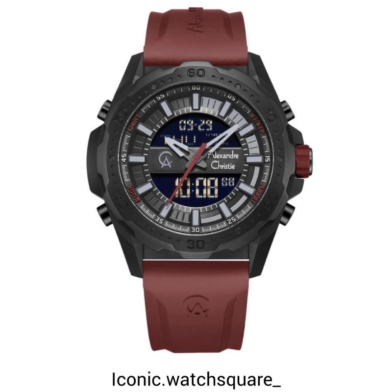 Jam tangan Pria ALEXANDRE CHRISTIE AC 9370 MH ORIGINAL DIGITAL (RUBBER)