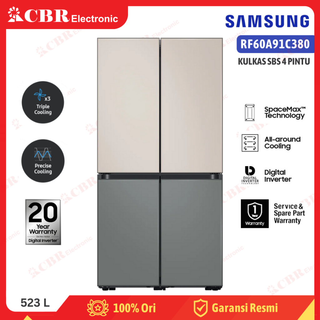 Kulkas SAMSUNG Side By Side 4 Pintu RF60A91C380 (523L / Inverter)