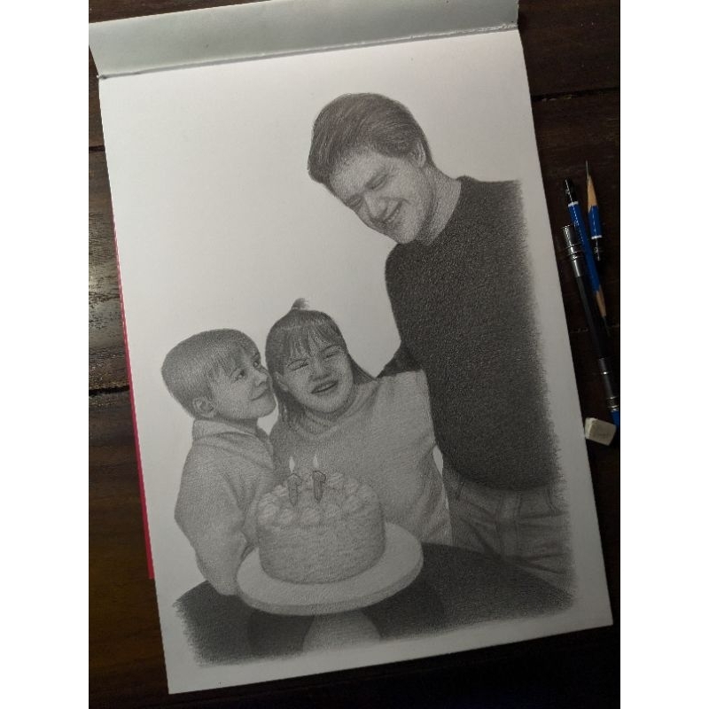 

Sketsa gambar 3 wajah ukuran kertas A3 30x42cm