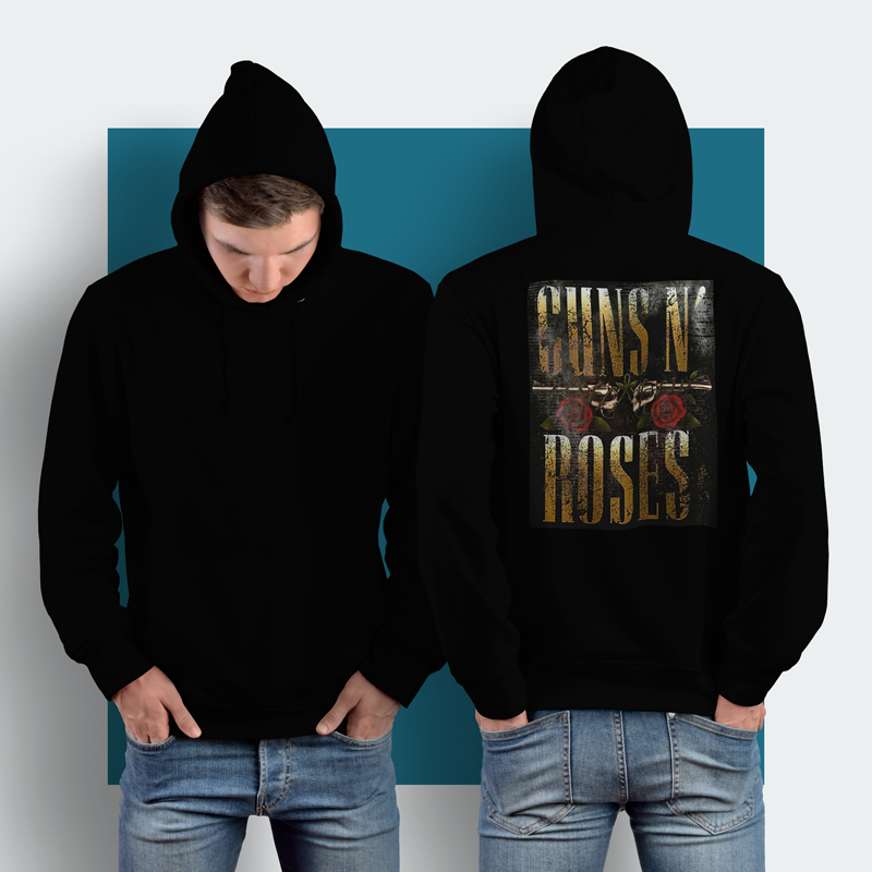 Jaket Hoodie Guns N Roses Hoodie Jumper Pullover & Zipper (Ritsleting) Bahan Cotton Fleece | GNR BAN