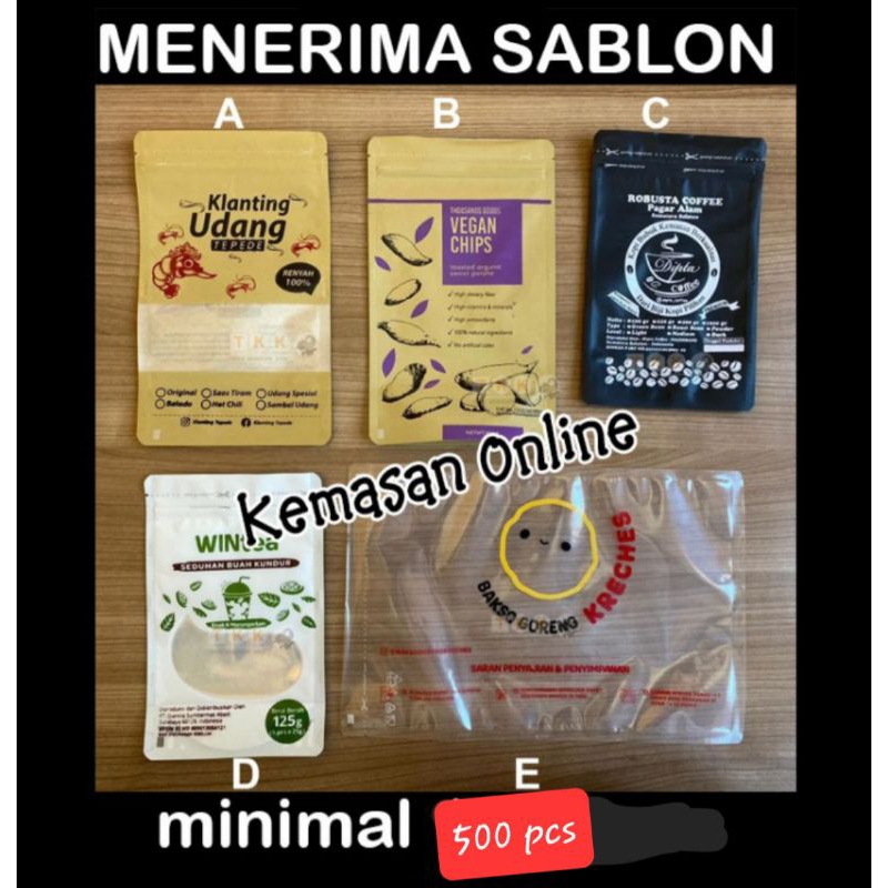 [Minimal 500pcs] KPACK Sablon Kemasan Flat Bottom/ Standing Pouch/ Sachet/ Bag/Plastik Vakum