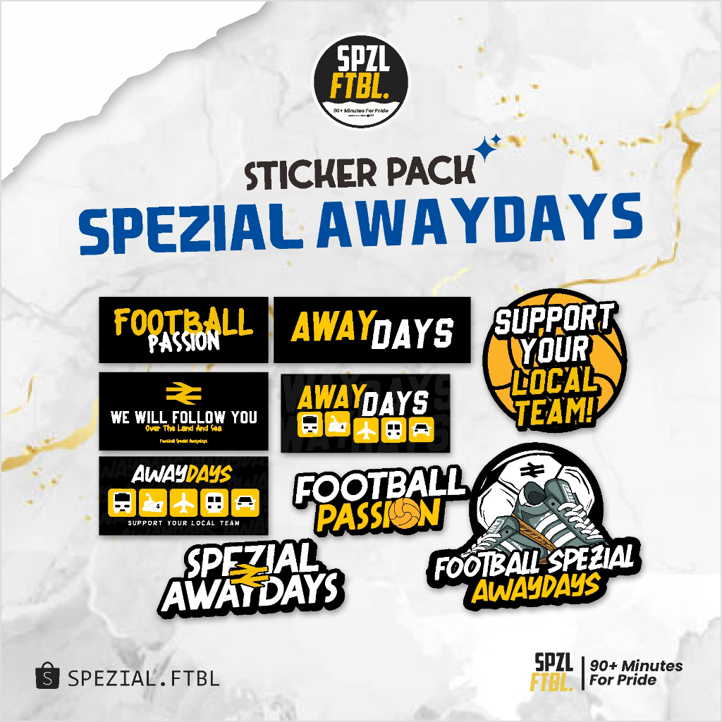 

STICKER PACK SPEZIAL AWAYDAYS 1 - STIKER FOOTBAL CASUAL, STIKER LAPTOP, AKSESORIS HP, HELM