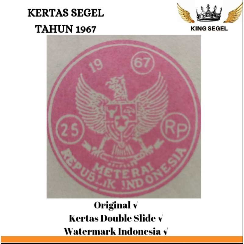 

Kertas Segel Tahun 1967 Double Asli (Beli 2 Gratis 1)