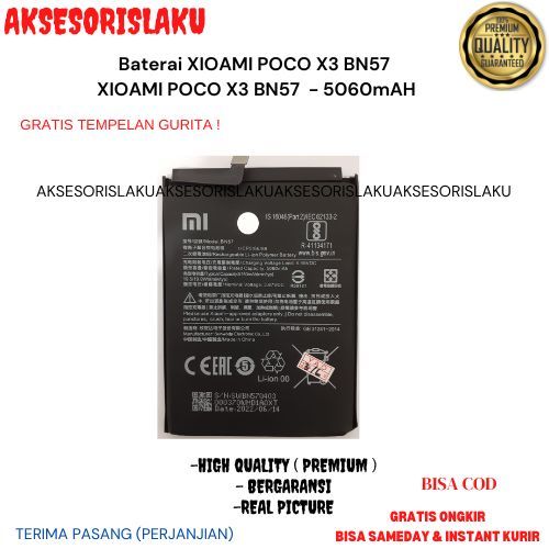 Baterai Xiaomi Poco X3 Poco X3 Pro Poco X3 NFC BN57 Batre HP