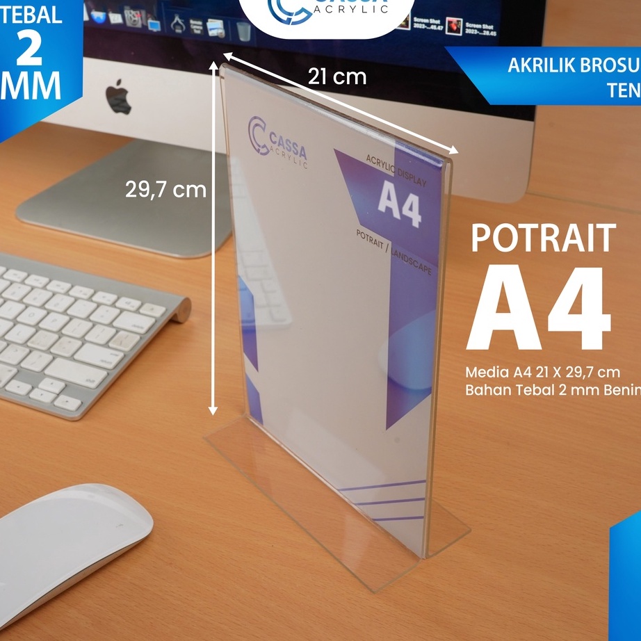 

[KODE 09HAC] 【CASSA】TEMPAT BROSUR A4 T POTRAIT 2 SISI / AKRILIK DISPLAY / TENT HOLDER / TENT CARD