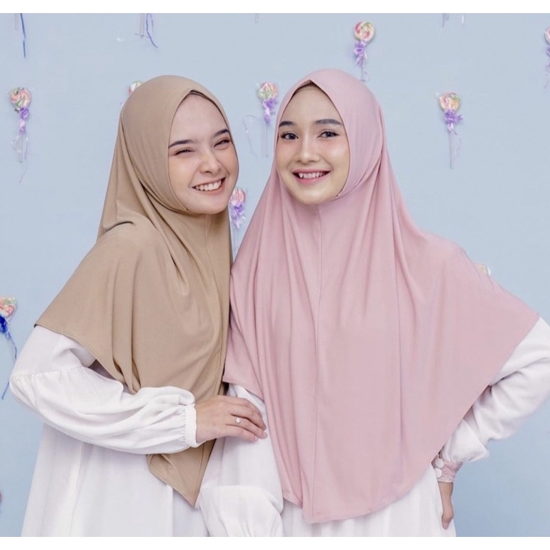 Hijab Bergo Hamidah Non Pet Jersey / Bergo Instan Malay Non Pad Daily Jersey Premium/Kerudung Jumbo Bergo Malay Ukuran L Nonpet Hamidah COD