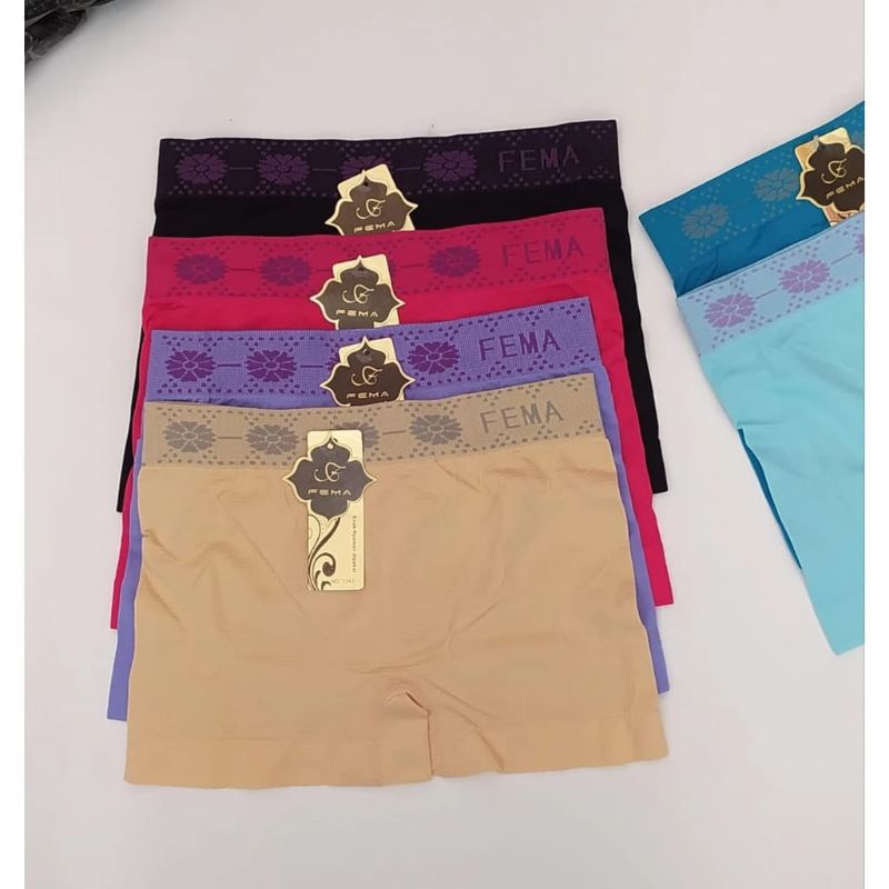 12Pcs Celana Boxer Wanita Fema CD Boxer Cewek Fema Rajut