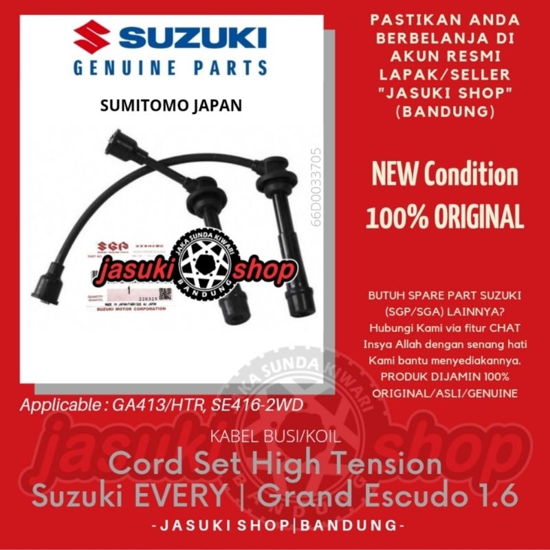 Cord Set High Tension Kabel Busi Koil Coil Suzuki Every GA413 Grand Escudo 1.6 SE416-2WD GA413 Asli 