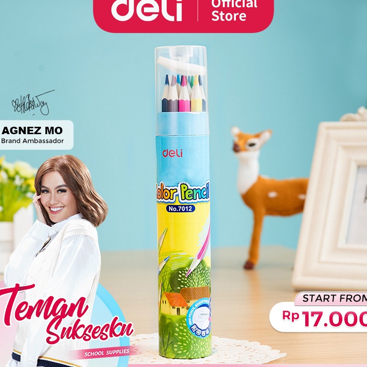 

[KODE AECDH] Deli Pensil Warna Youku Warna Cerah Bahan Kuat, Bentuk Pensil Heksagonal 12/24/36 Warna 701X