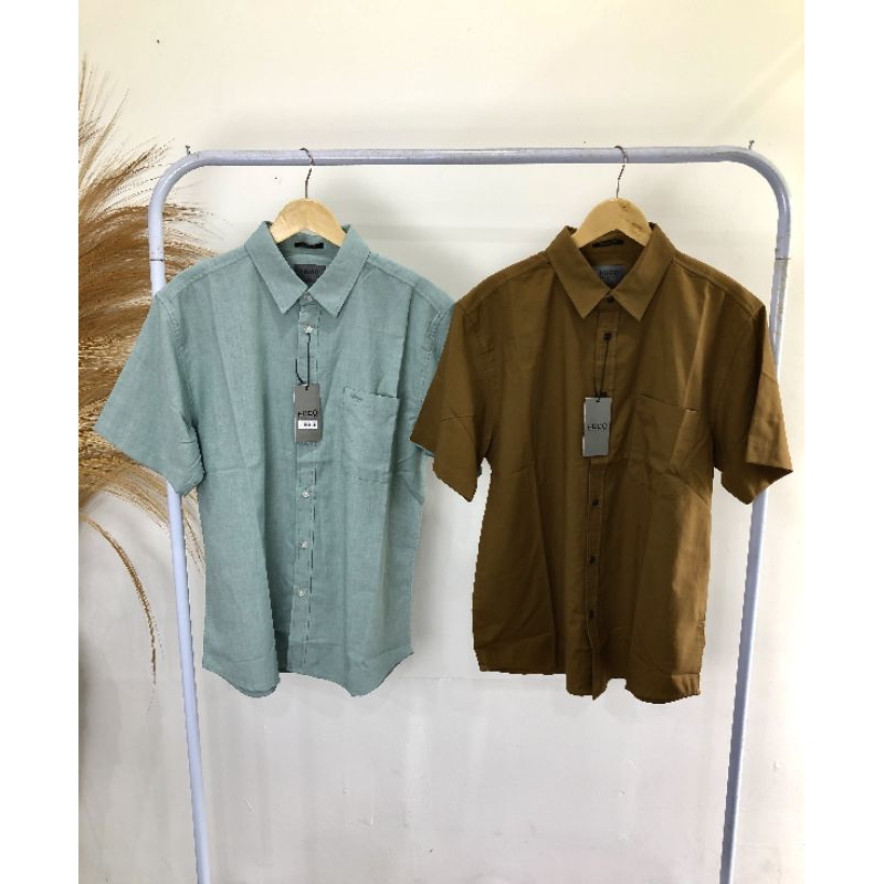 Kemeja Lengan Pendek Big Size Hugo Selection|Kemeja Big Size Lengan Pendek Pria 100% Original|Kemeja