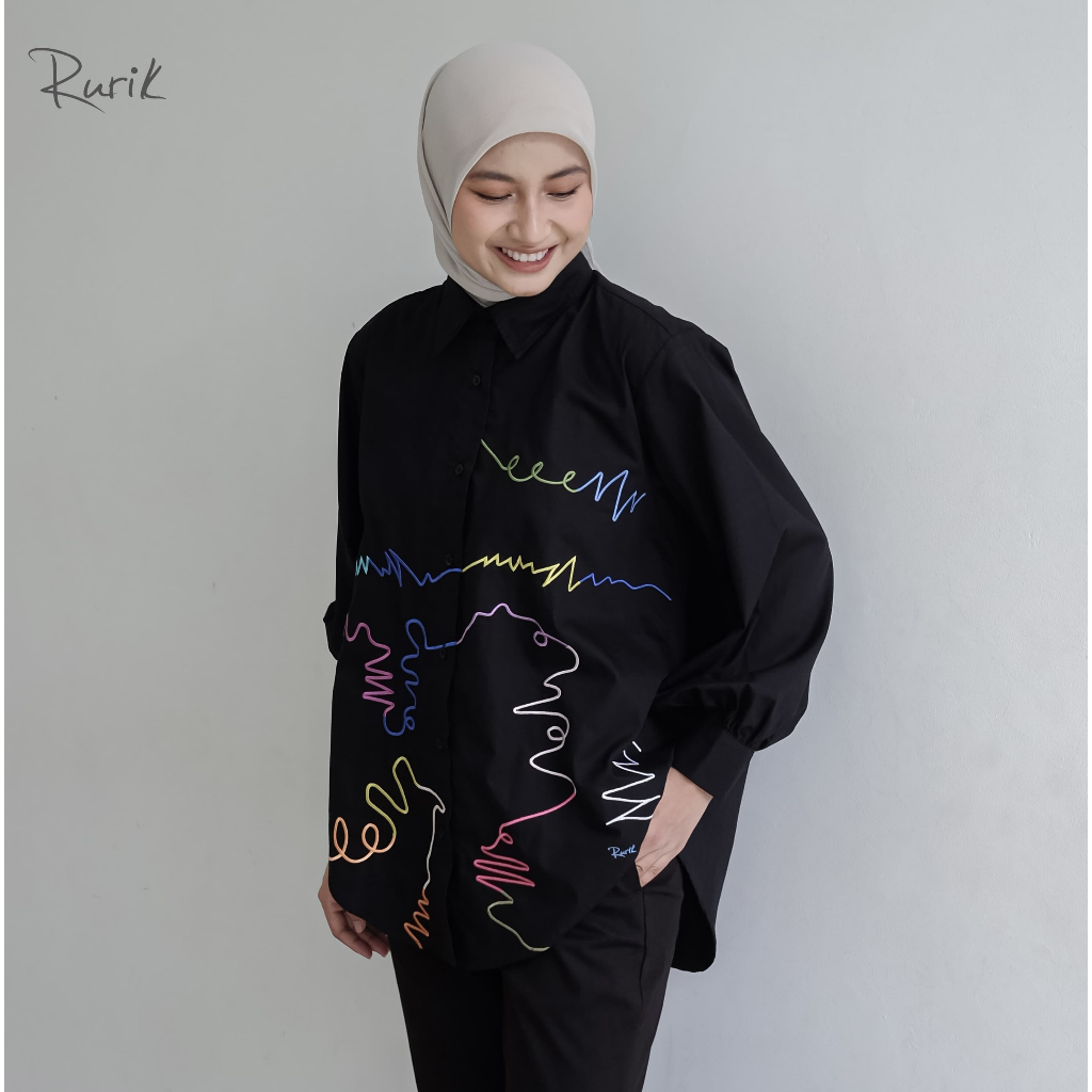 Rurik Original Kemeja Bordir Doodle Embroidery Shirt