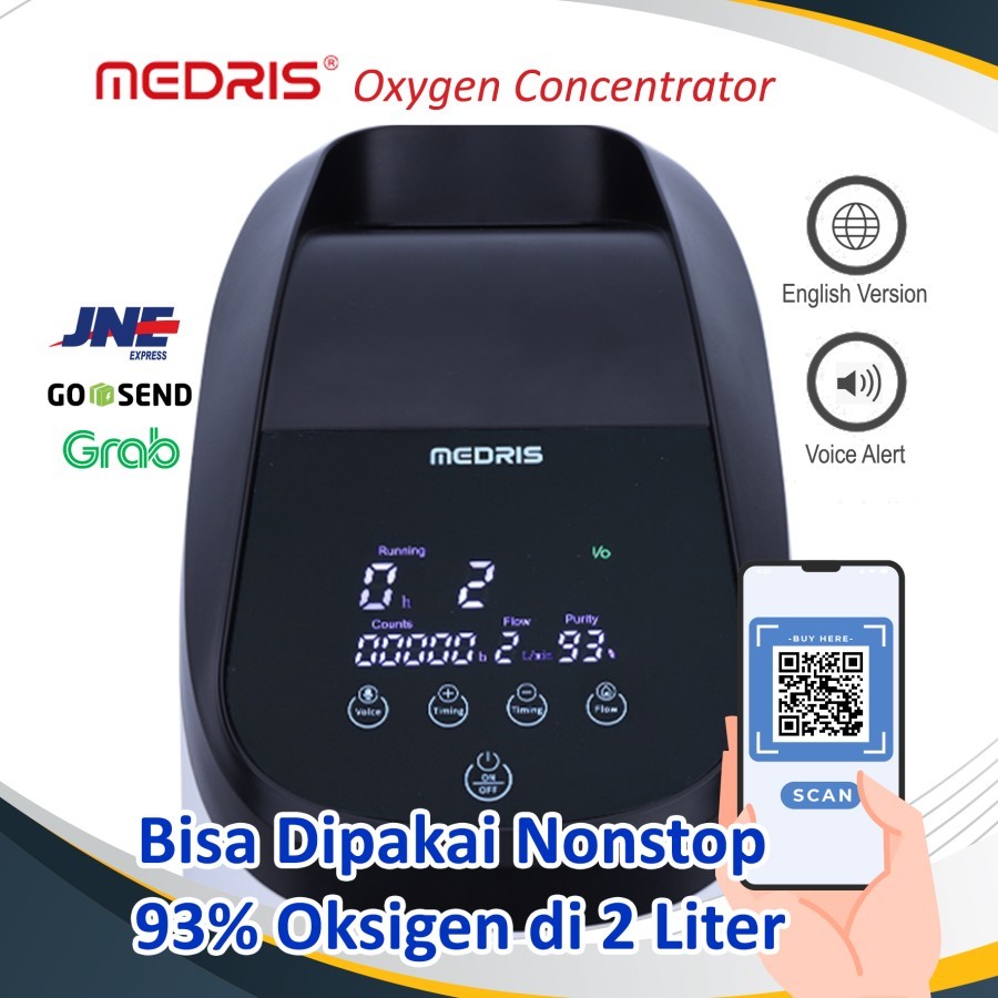 MEDRIS OXYGEN CONCENTRATOR Generator Oksigen 2-9L Konsentrasi 93%