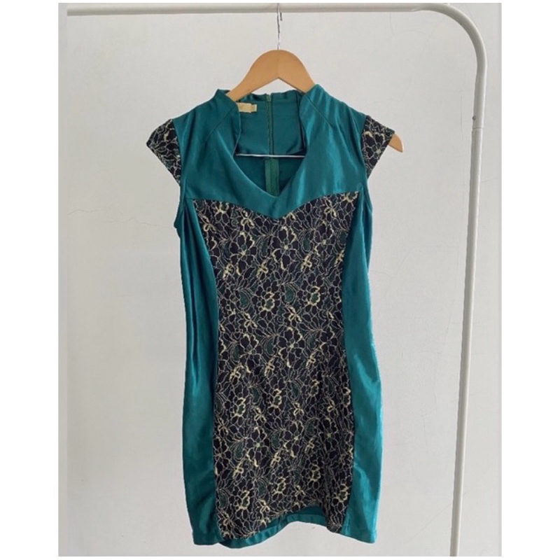 CHEONGSAM LACE BROKAT SATIN SHANGHAI / DRESS IMLEK (PRELOVED)