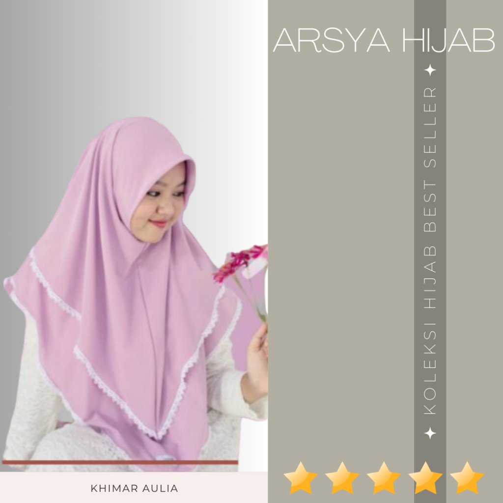 Arsya Hijab KERUDUNG JILBAB KHIMAR AULIA SEGIEMPAT INSTAN RENDA PUTIH 2LAYER TUMPUK DIAMOND CREPE