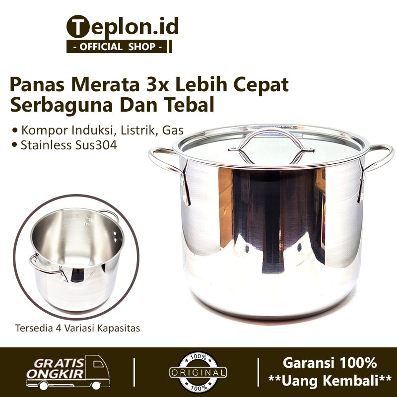 Maxim Panci Stainless Besar | Stockpot Stenlis | Stock Pot Masak Jumbo