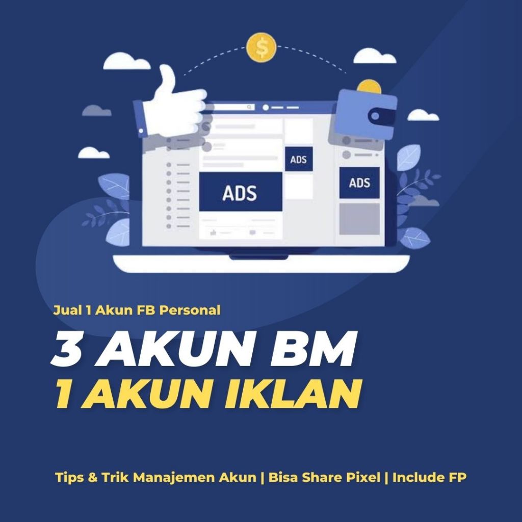 Akun Facebook Ads 1 Personal 3 BM 1 Akun Iklan Paling Murah