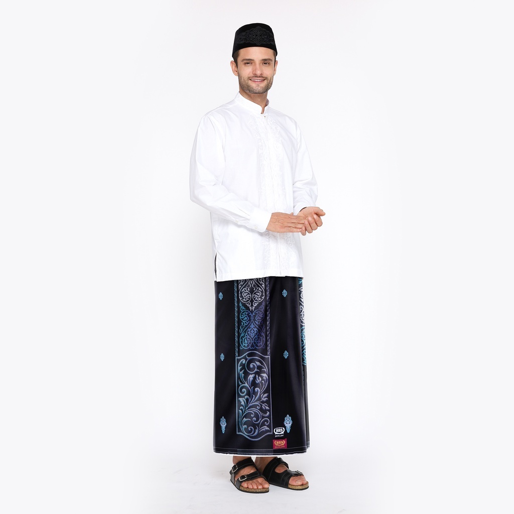 Sarung BHS Excellent Gold Motif E58 JGP Hitam Biru 02 loveemart