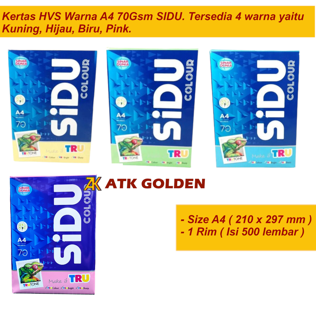 

Kertas Warna SIDU A4 70gsm