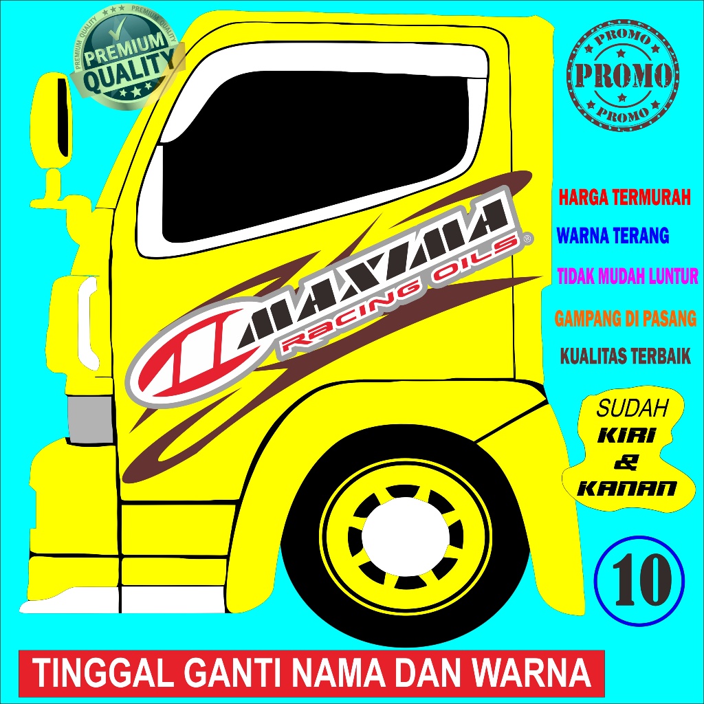 Stiker samping variasi mobil canter