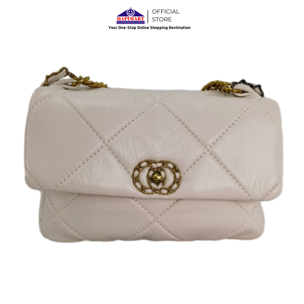 Tas Wanita Fashion Shoulder Bag Mini Simple Tas Selempang Putih Model Guci Dengan Tali Rantai Tas Si