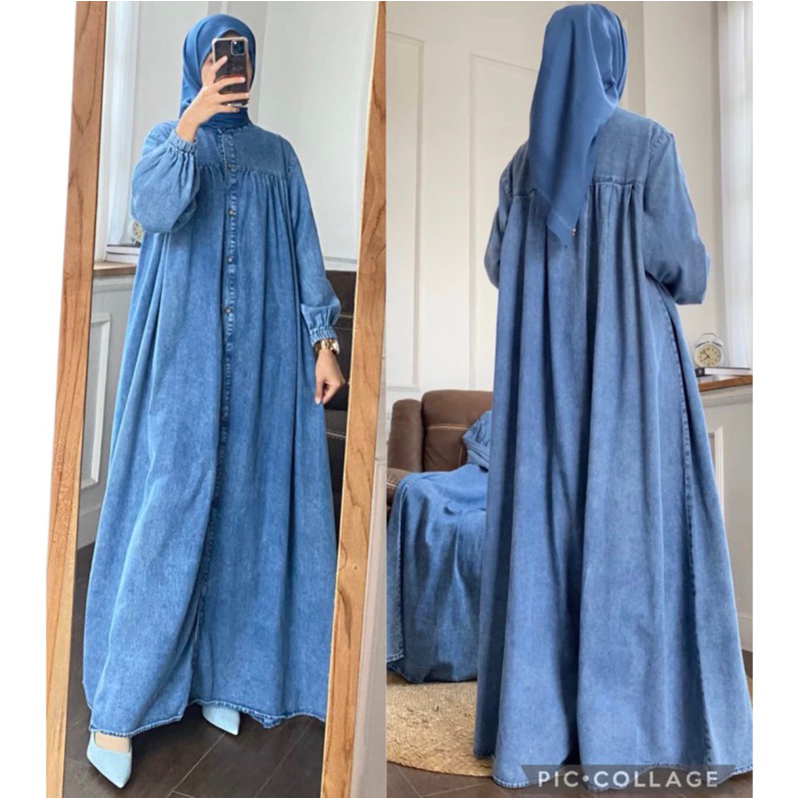 OOTD gamis jeans ZR semi abaya