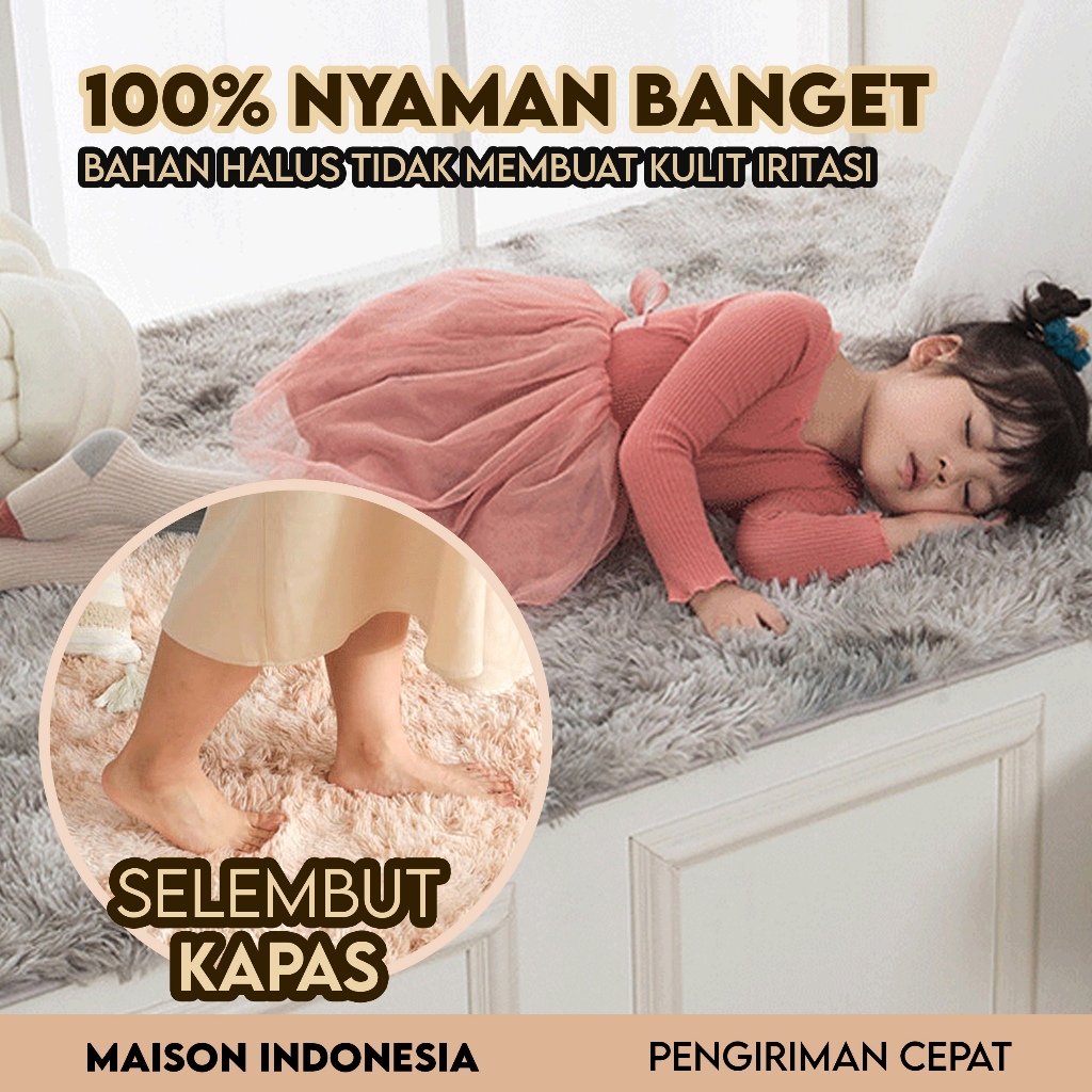 Disc Karpet Fluffy Bulu Lantai Carpet Tebal Alas Duduk Ruang Tamu Rumah Kamar Tidur Kasur