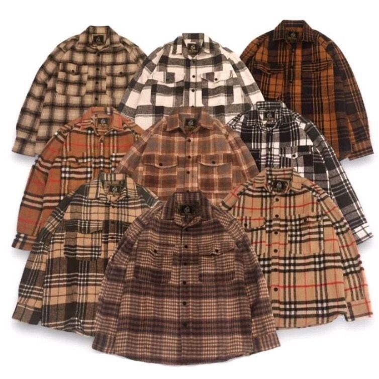 GRIZELLE_STORE KEMEJA FLANNEL OVERSIZE WOLL PRIAWANITA JAKET FLANNEL JUMBO JAKET FLANNEL SHACKET