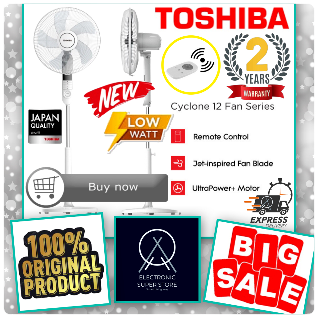 Kipas Angin Berdiri Toshiba F-ASA60ID(W) 16" Putih dengan Kontrol Jarak Jauh dan Tampilan LED